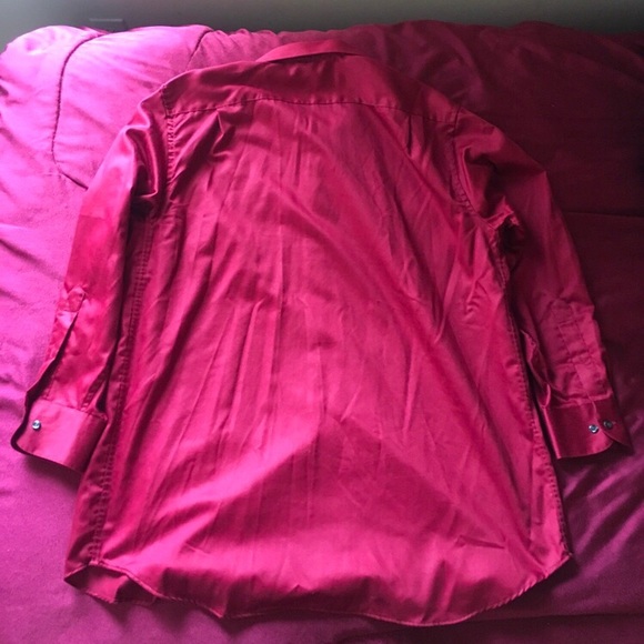 Used Long Sleeve Button Up Red Shirt - Picture 4 of 4